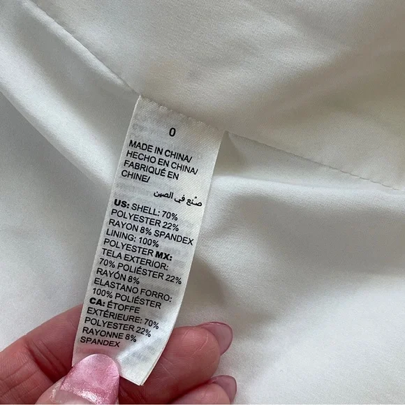 White House Black Market Ivory White Double Breasted Blazer Suit Jacket Size 0 - Picture 17 of 17